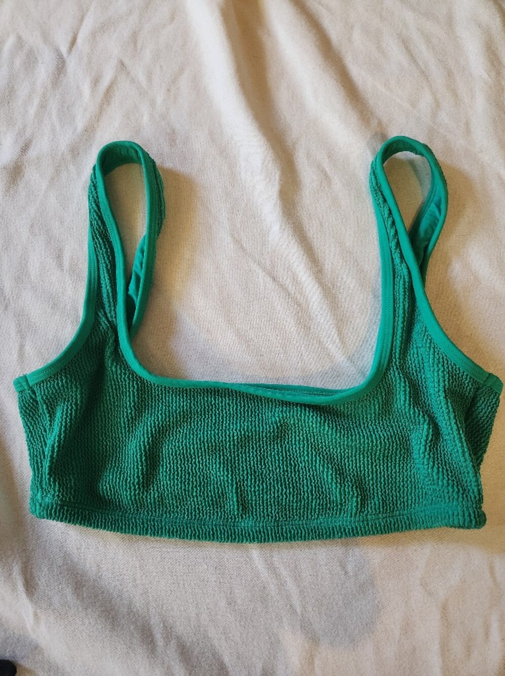 Good American Green Always Fits Scoop Bikini Top Crinkle – 2XL/3XL NWOT